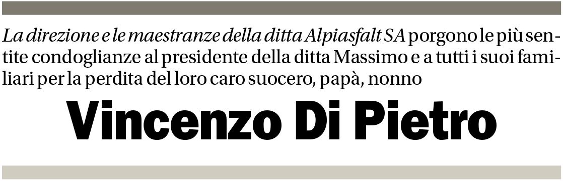 Annuncio funebre Vincenzo Di Pietro