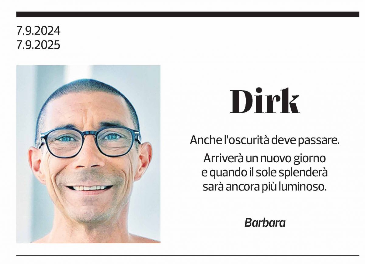 Annuncio funebre Dirk 