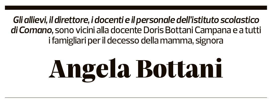 Annuncio funebre Angela Bottani