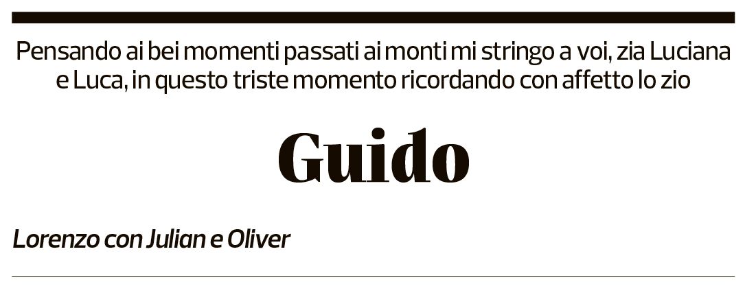 Annuncio funebre Guido Crivelli