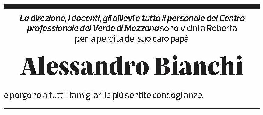 Annuncio funebre Alessandro Bianchi