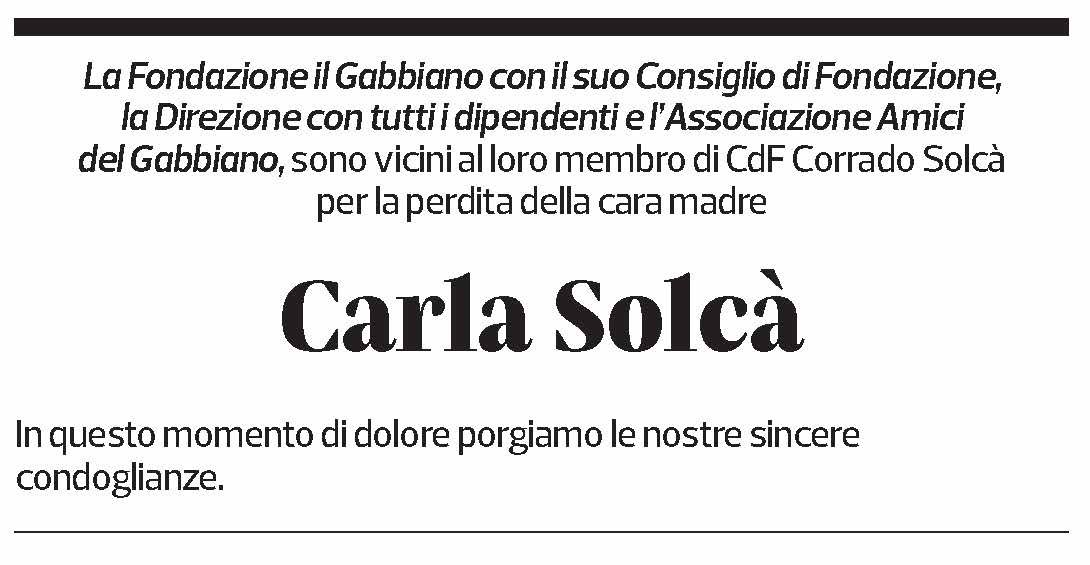Annuncio funebre Carla Solcà