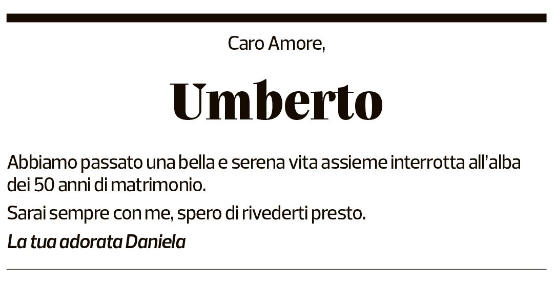 Annuncio funebre Umberto Cimasoni