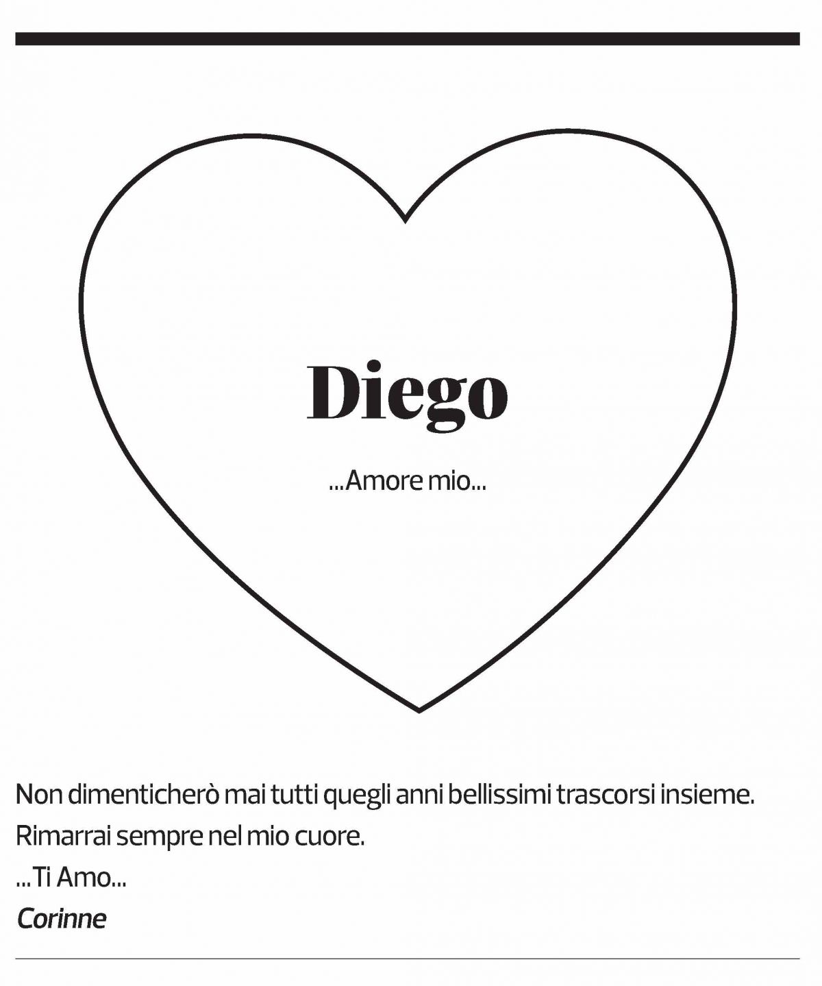 Annuncio funebre Diego Bernhard