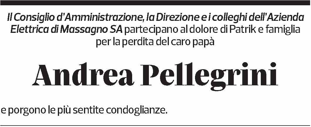 Annuncio funebre Andrea Pellegrini