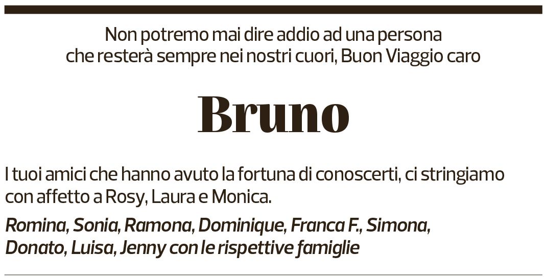 Annuncio funebre Bruno Mencarelli