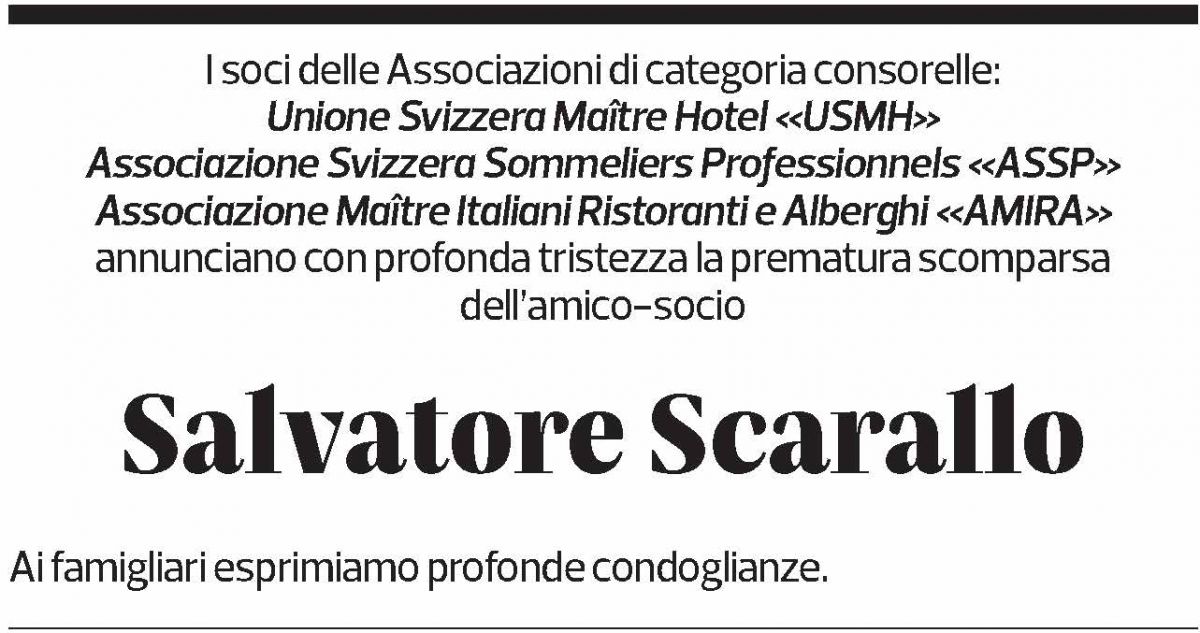 Annuncio funebre Salvatore Scarallo
