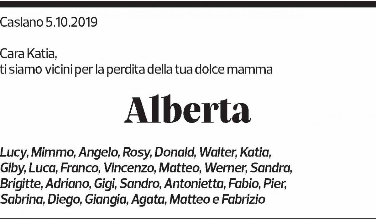 Annuncio funebre Alberta Baumann