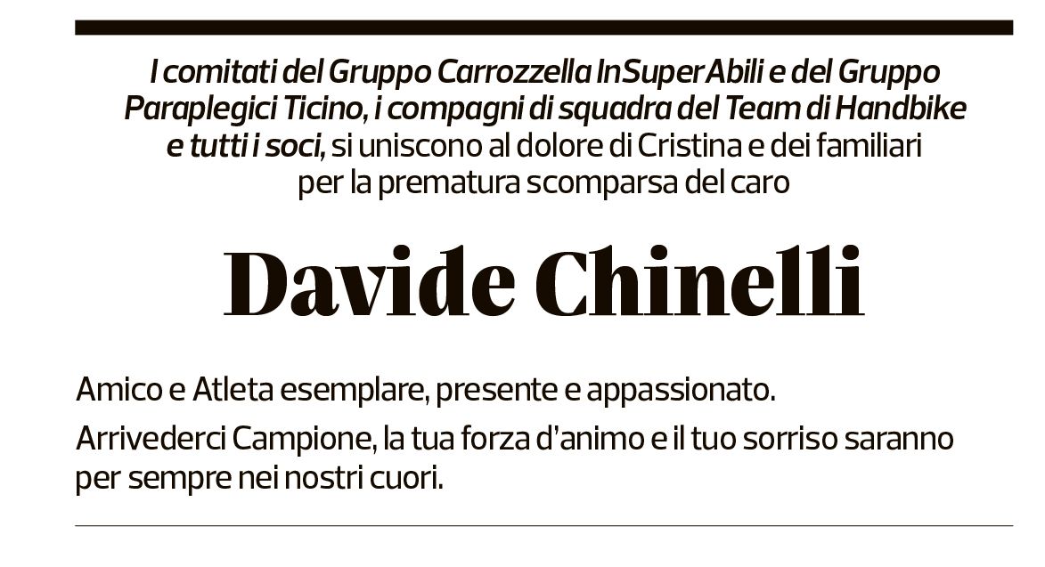 Annuncio funebre Davide Chinelli