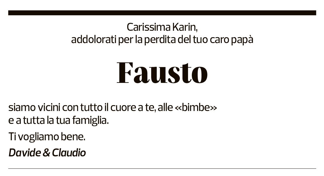 Annuncio funebre Fausto Gianola