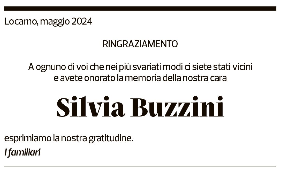 Annuncio funebre Silvia Buzzini§