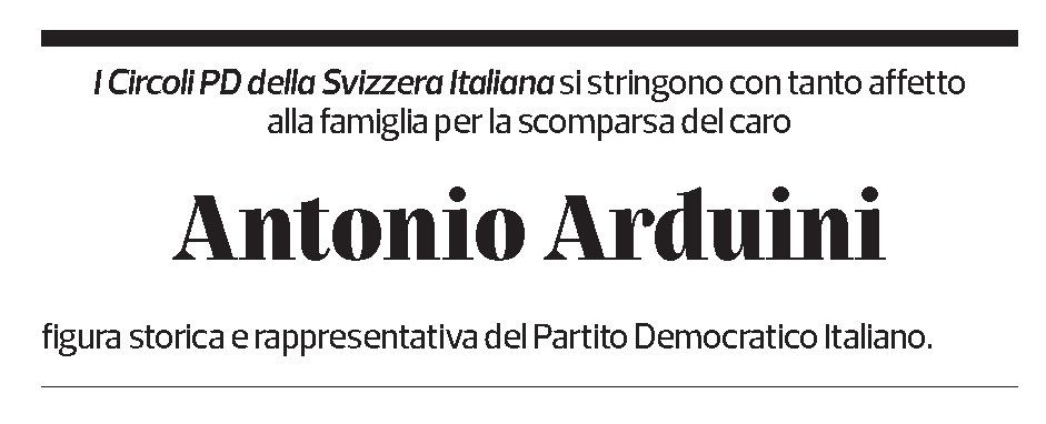 Annuncio funebre Antonio Arduini