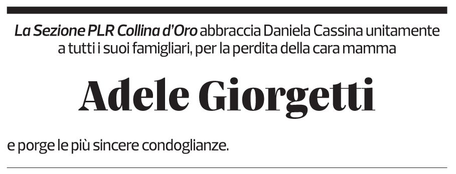 Annuncio funebre Adele Giorgetti