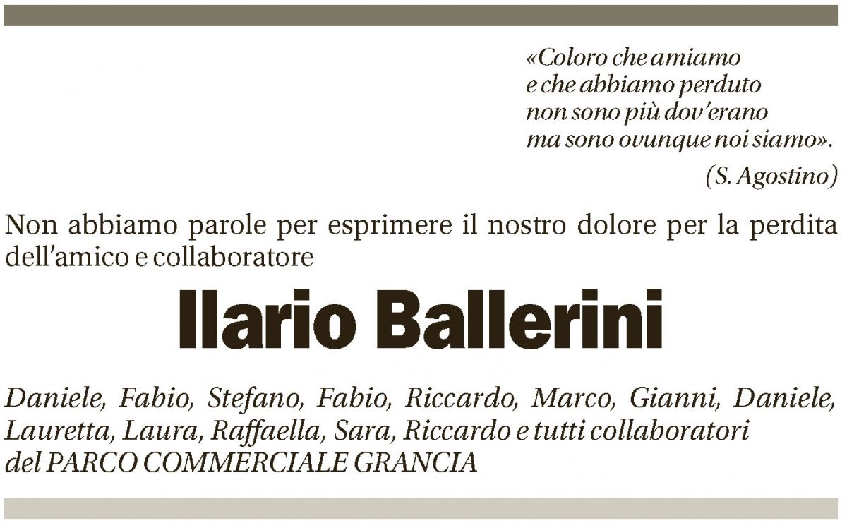 Annuncio funebre Ilario Ballerini