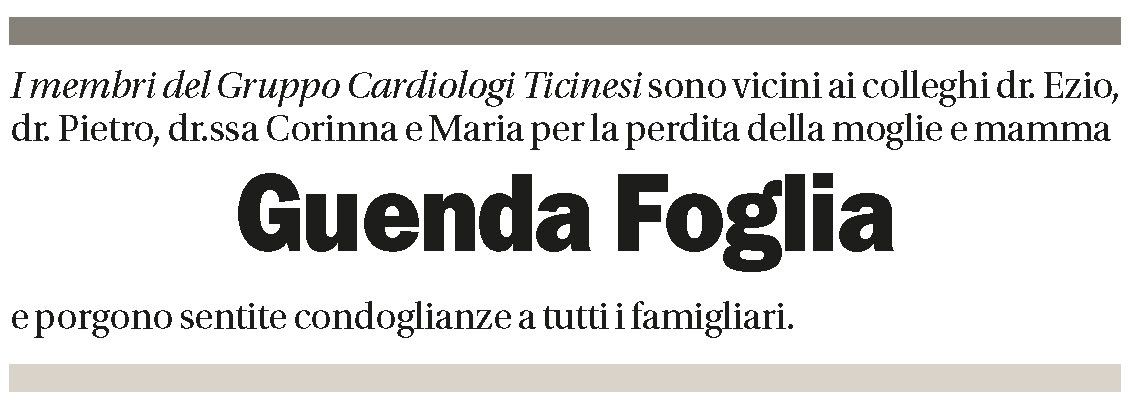 Annuncio funebre Guenda Foglia
