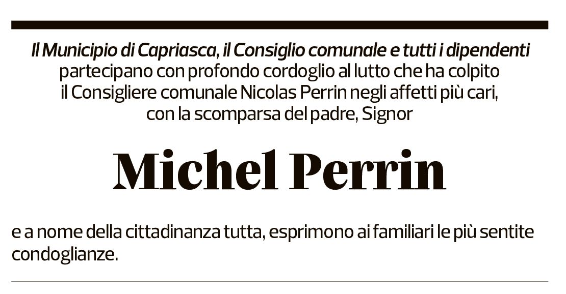 Annuncio funebre Michel Perrin