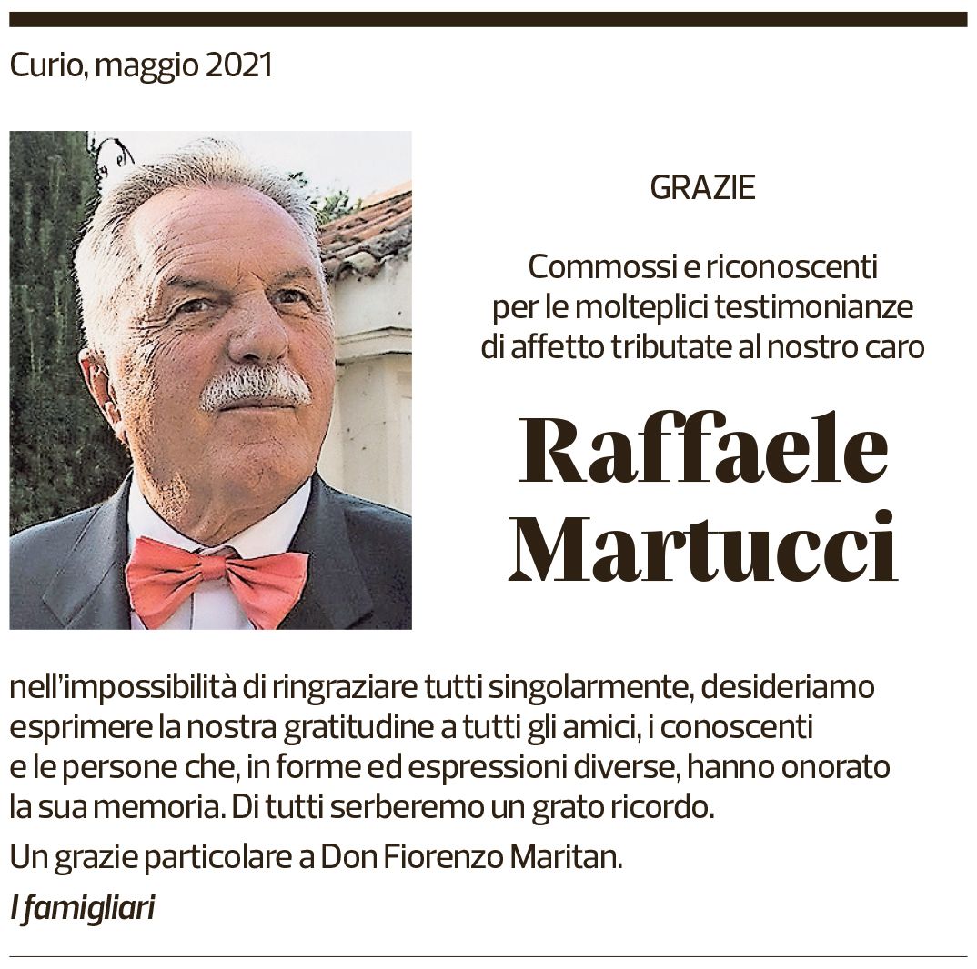 Annuncio funebre Raffaele Martucci