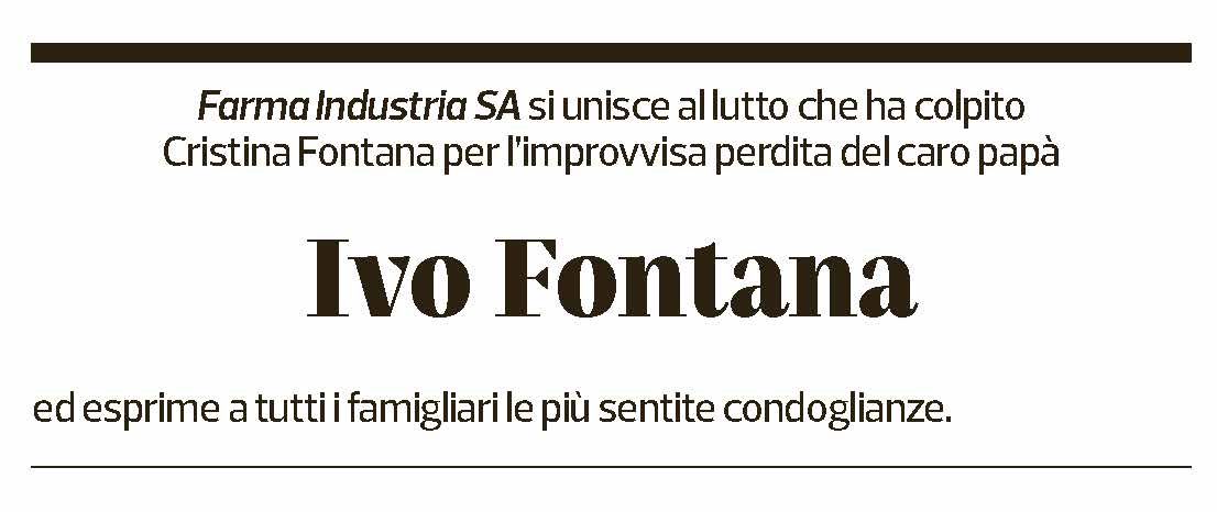 Annuncio funebre Ivo Fontana