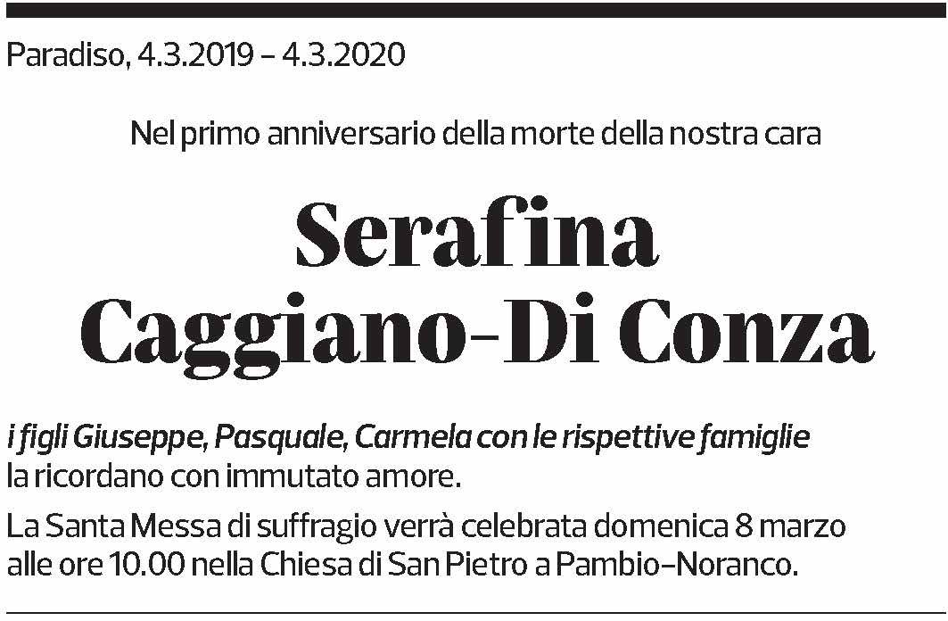 Annuncio funebre Serafina Caggiano-di Conza