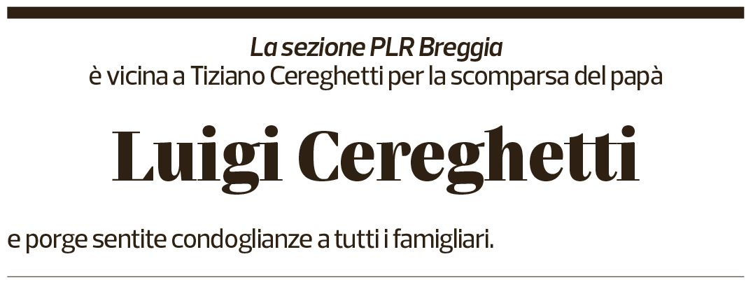 Annuncio funebre Luigi Cereghetti