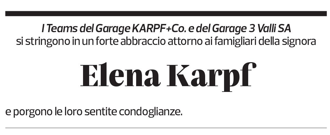 Annuncio funebre Elena Karft-cattaneo