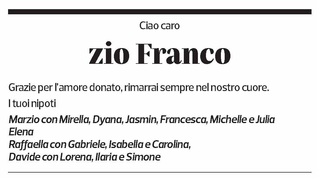 Annuncio funebre Franco Grisoni