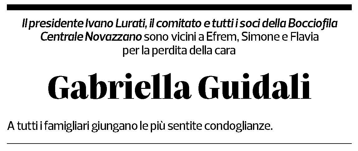 Annuncio funebre Gabriella Guidali