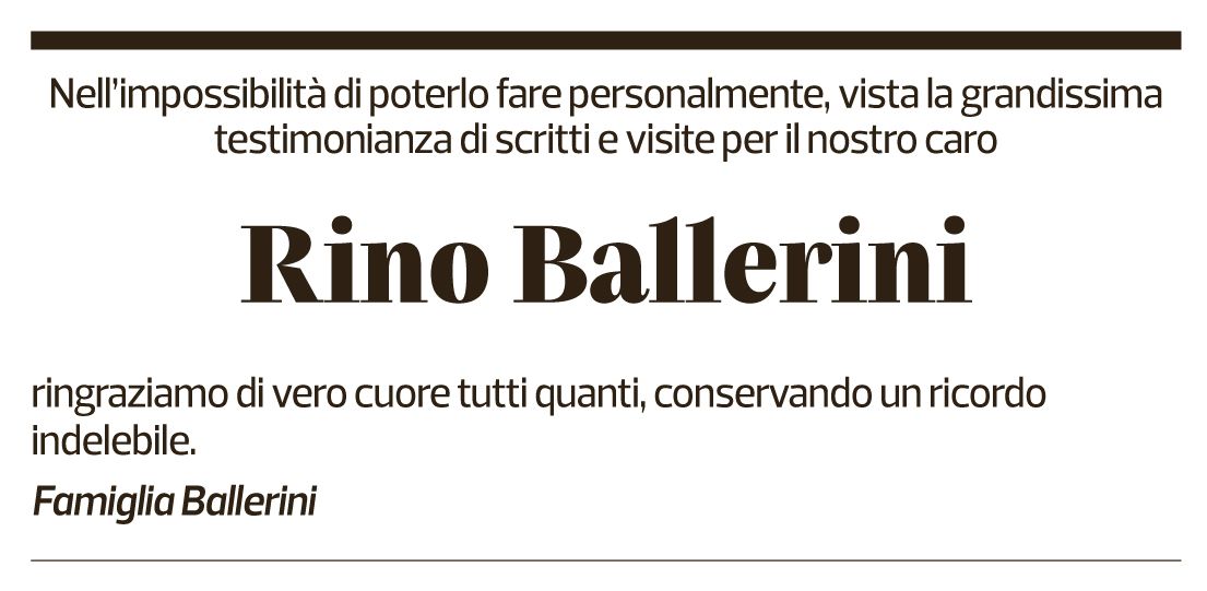 Annuncio funebre Rino Ballerini