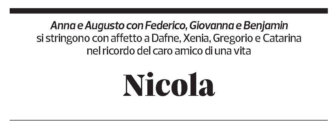Annuncio funebre Dr. Med. Nicola Ferroni