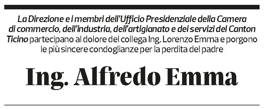 Annuncio funebre Alfredo Emma