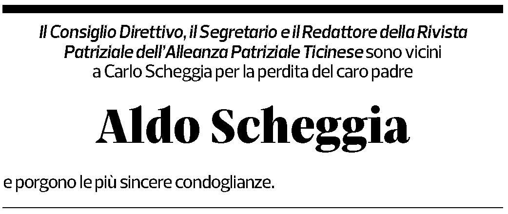 Annuncio funebre Aldo Scheggia