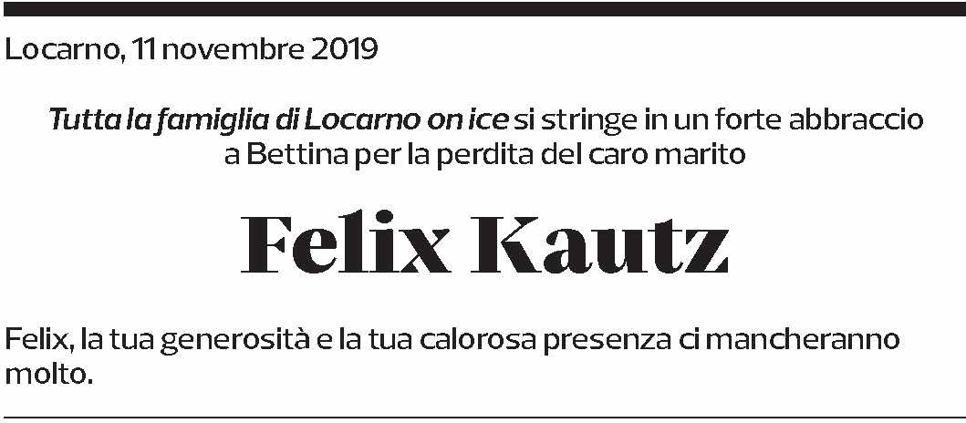 Annuncio funebre Felix Kautz