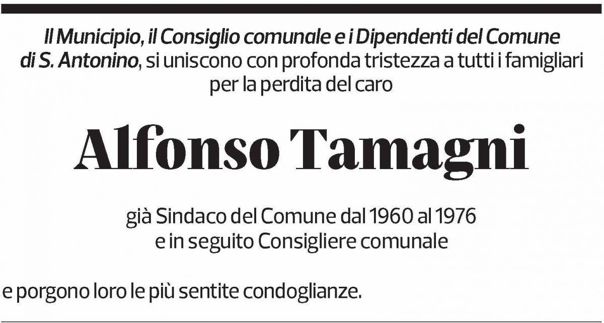 Annuncio funebre Alfonso Tamagni