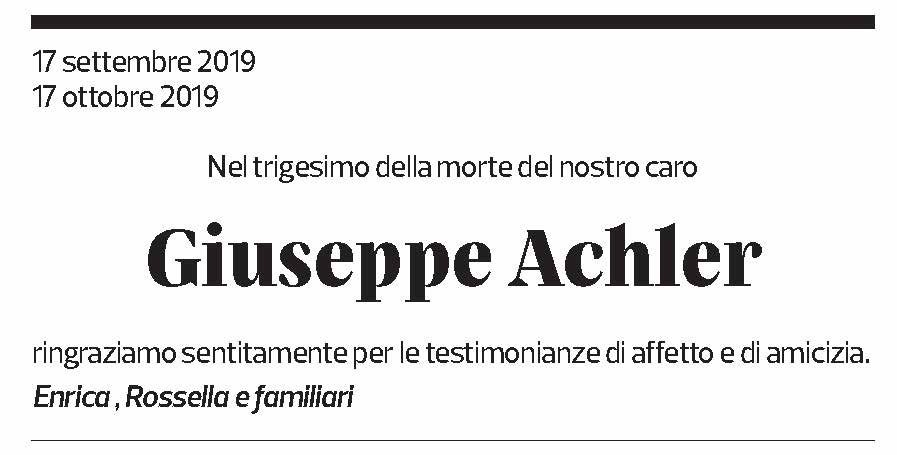 Annuncio funebre Giuseppe Achler
