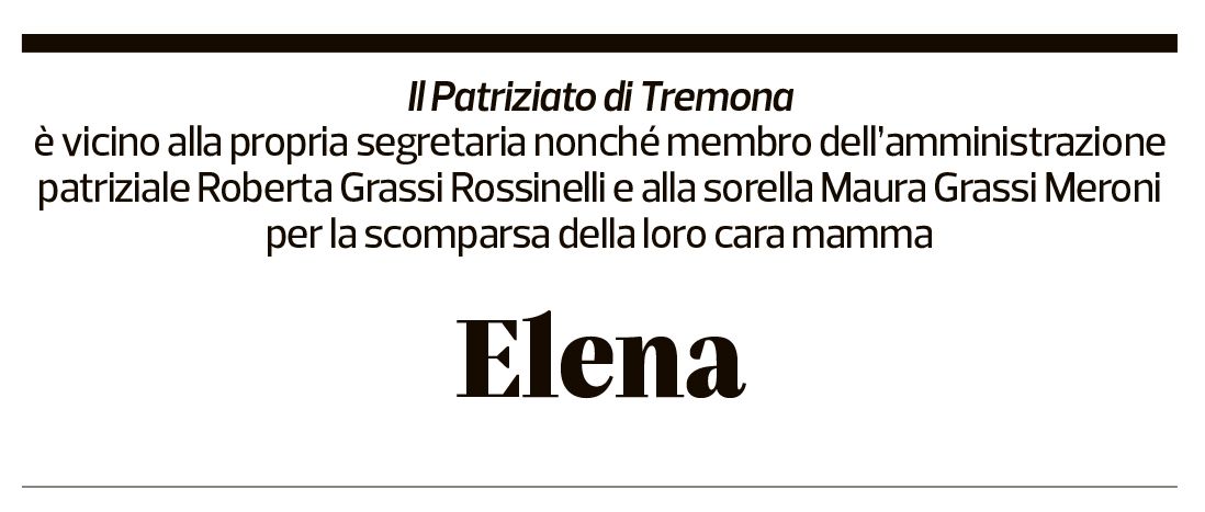Annuncio funebre Elena Grassi