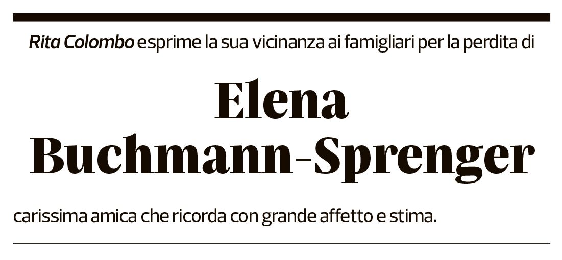 Annuncio funebre Elena Buchmann-sprenger