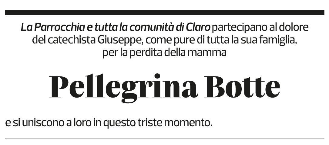 Annuncio funebre Pellegrina Botte