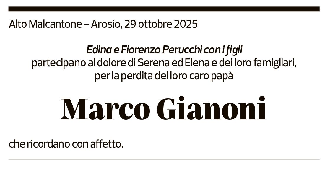 Annuncio funebre Marco Gianoni