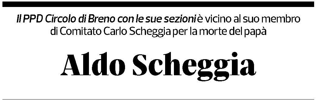 Annuncio funebre Aldo Scheggia
