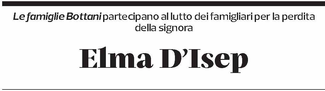 Annuncio funebre Elma D'isep