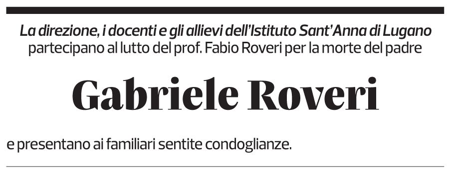 Annuncio funebre Gabriele Roveri