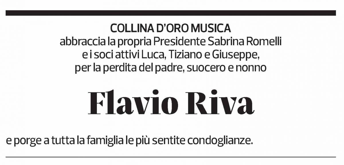 Annuncio funebre Flavio Riva