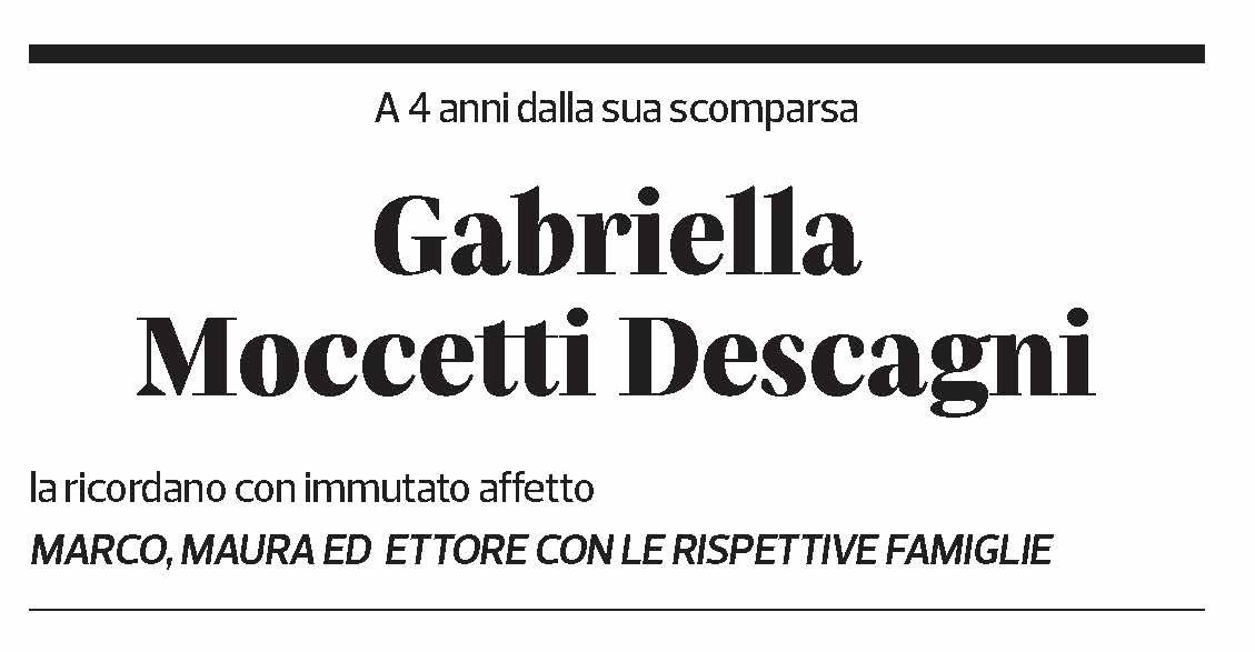 Annuncio funebre Gabriella Mocetti Descagni