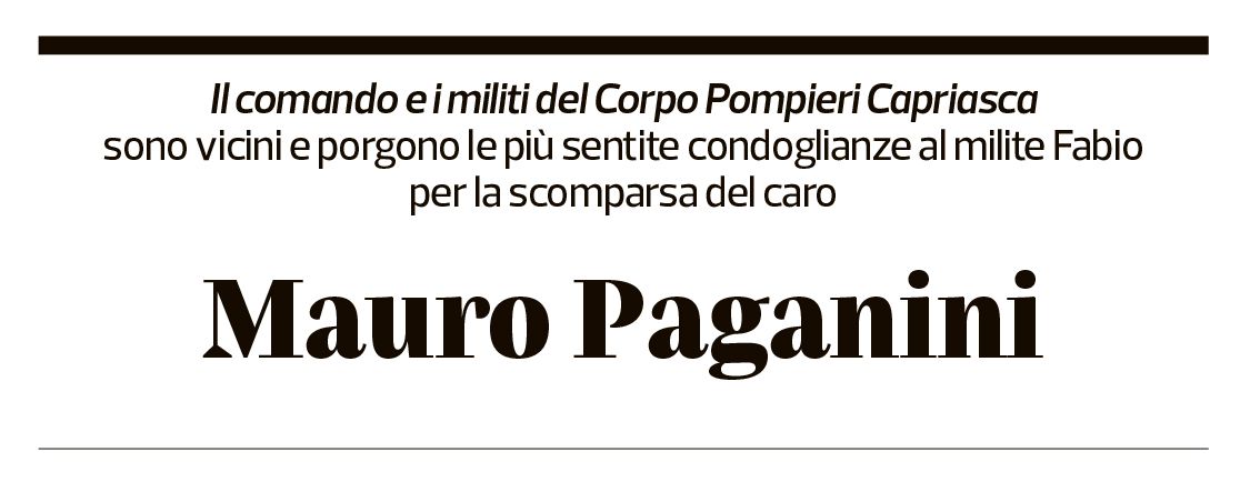 Annuncio funebre Mauro Paganini