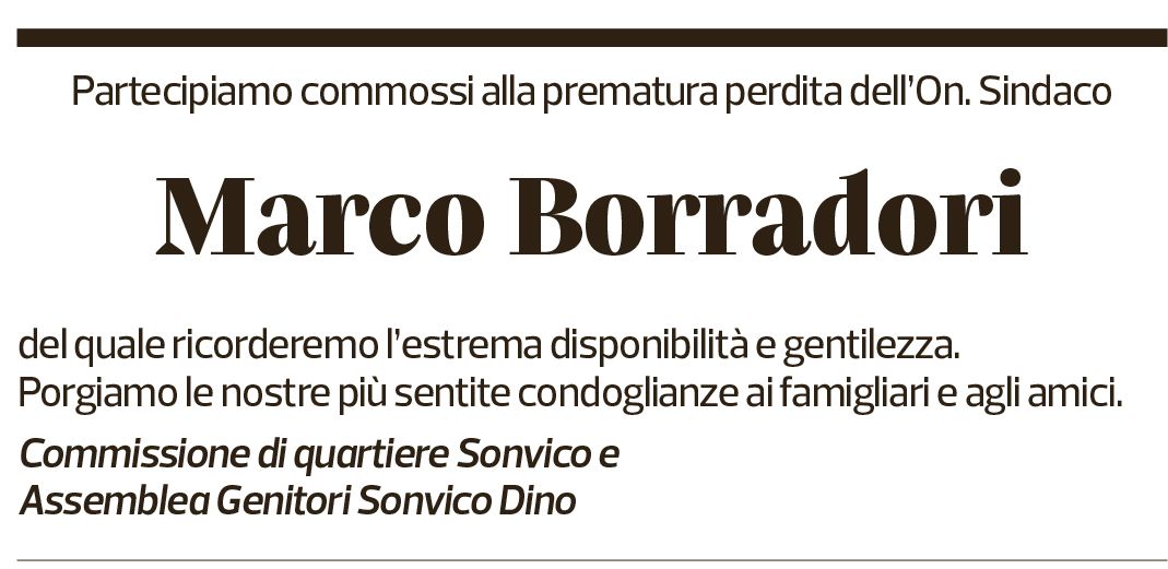 Annuncio funebre Marco Borradori