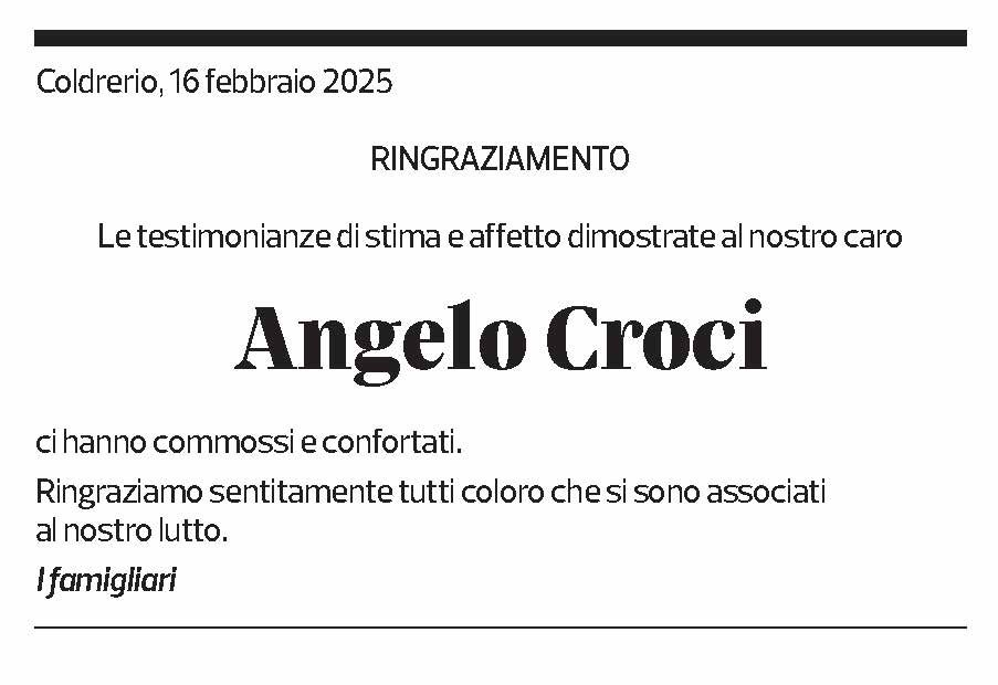 Annuncio funebre Angelo Croci