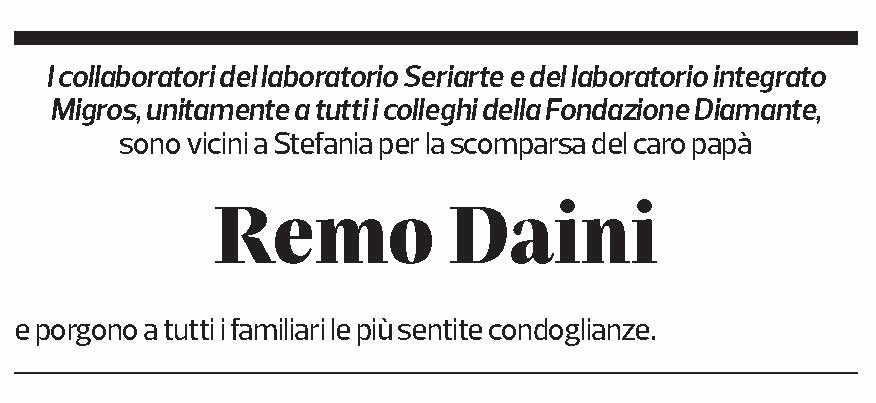 Annuncio funebre Remo Daini