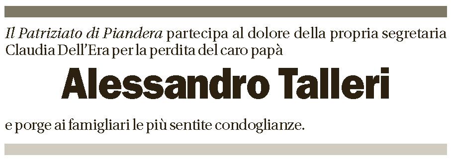 Annuncio funebre Alessandro Talleri