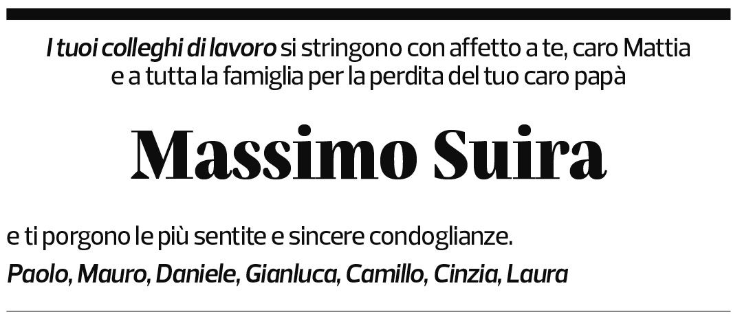 Annuncio funebre Massimo Suira