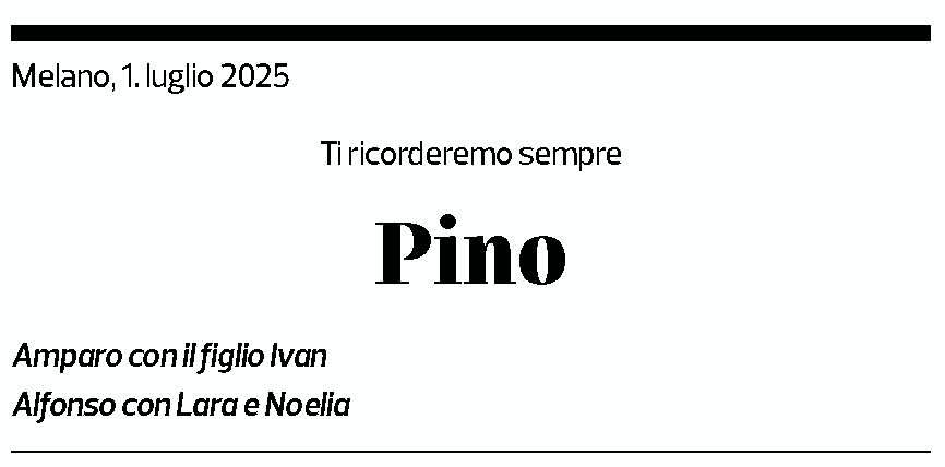 Annuncio funebre Giuseppe Martinelli